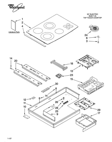 Cooktop parts, optional parts (not included)