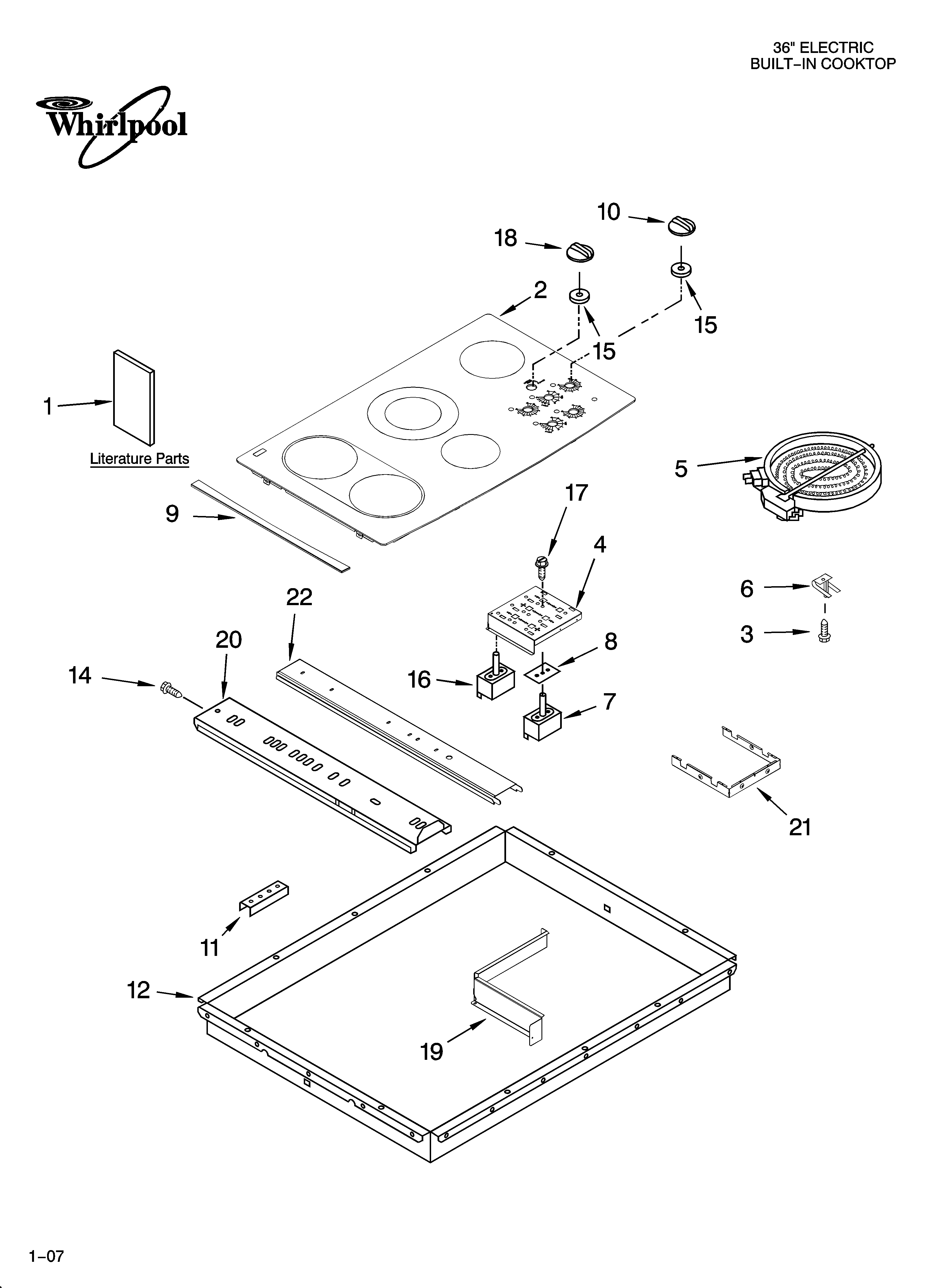Cooktop parts, optional parts