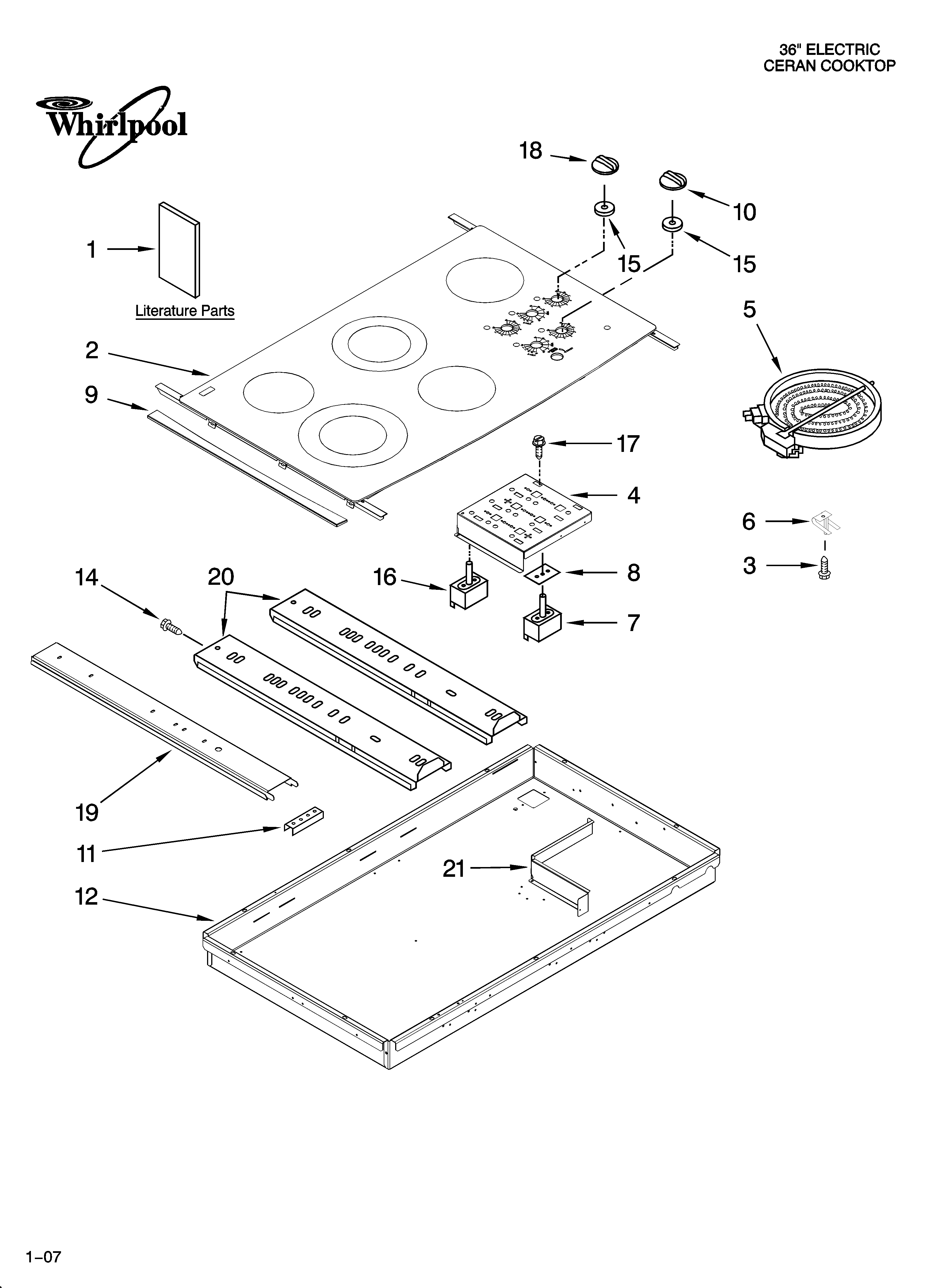 Cooktop parts, optional parts