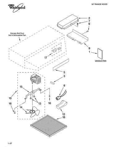 Range hood parts