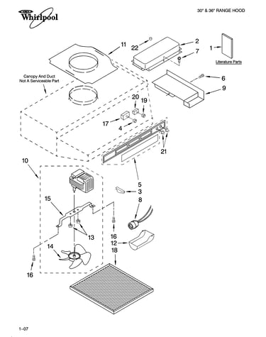 Range hood parts