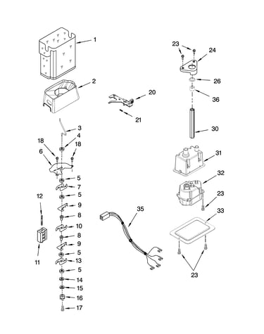 Motor and ice container parts