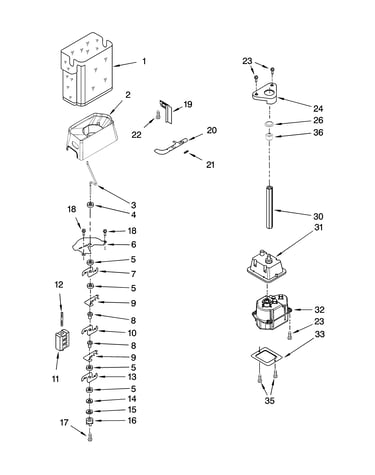 Motor and ice container parts