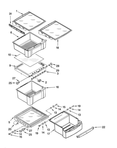 Refrigerator shelf parts