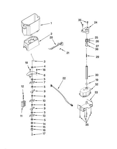 Motor and ice container parts