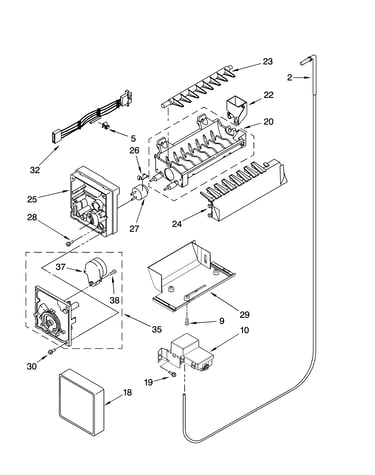 Icemaker parts, optional parts (not included)