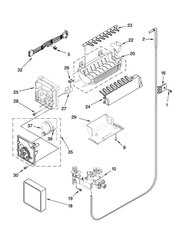 Icemaker parts, optional parts (not included)