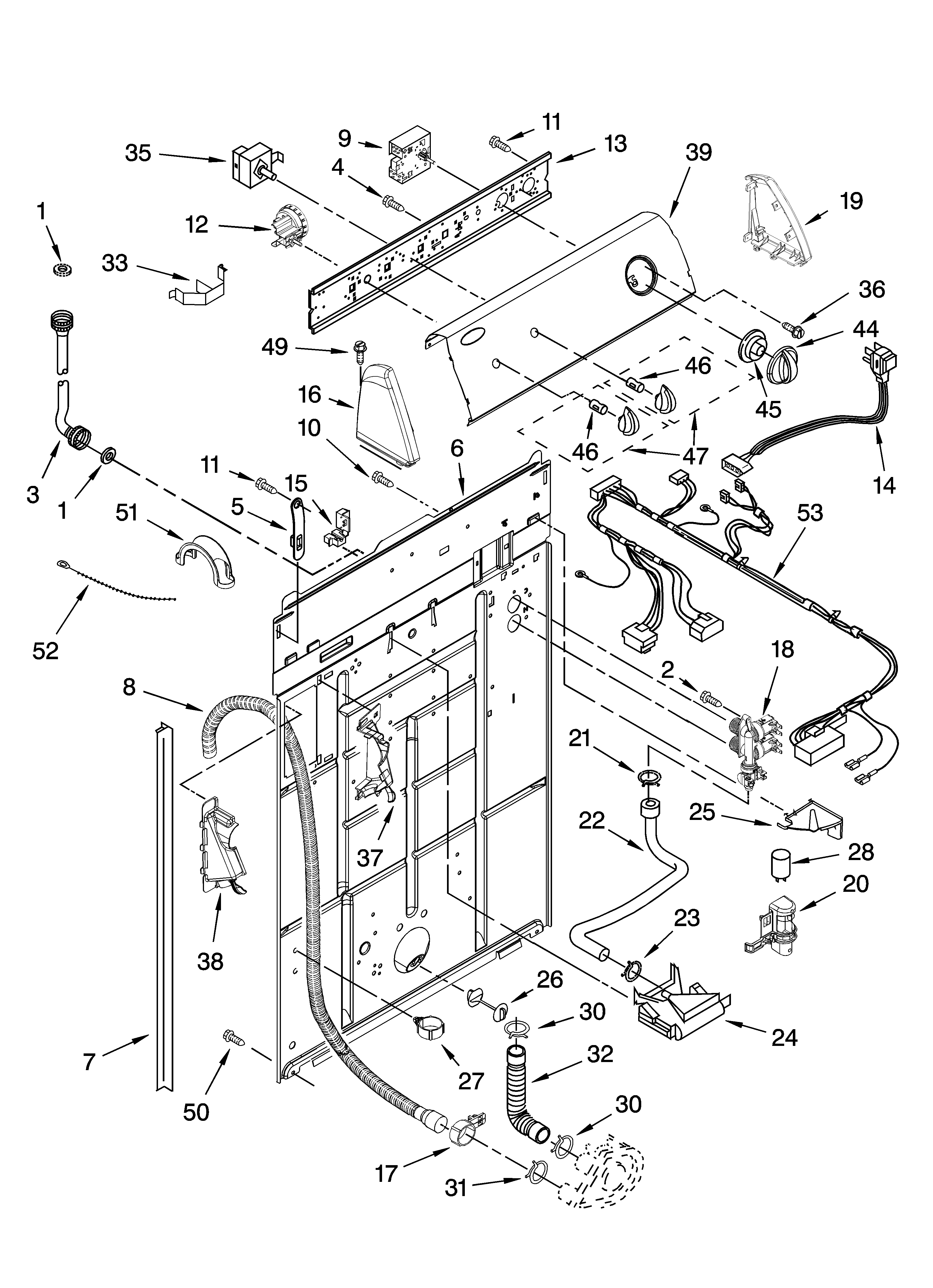 Controls and rear panel parts