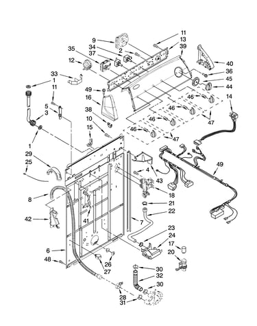 Controls and rear panel parts