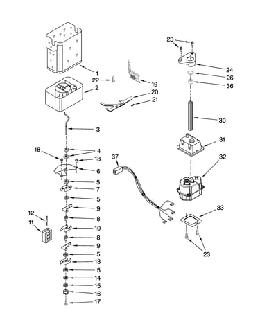 Motor and ice container parts