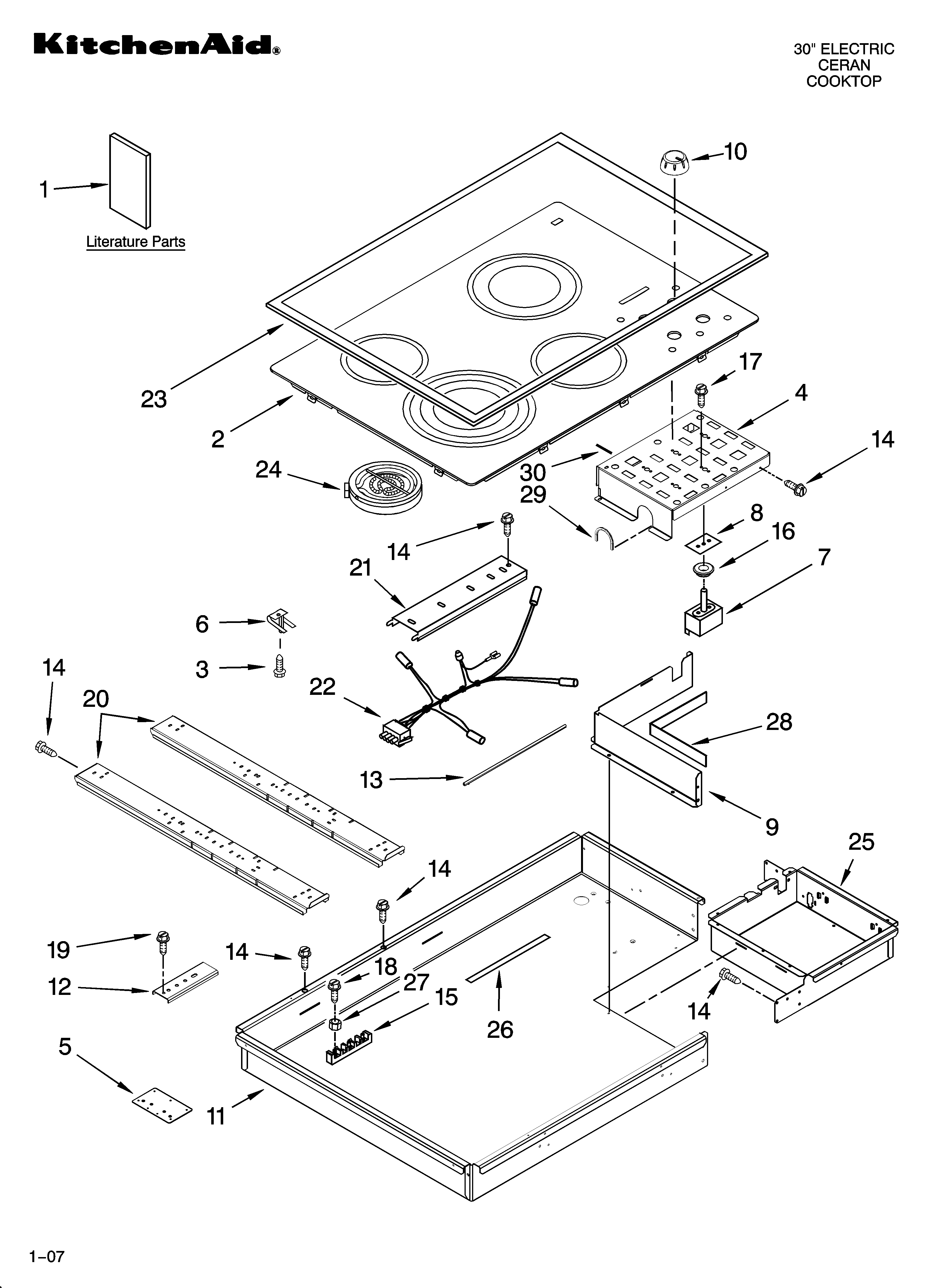 Cooktop parts, optional parts