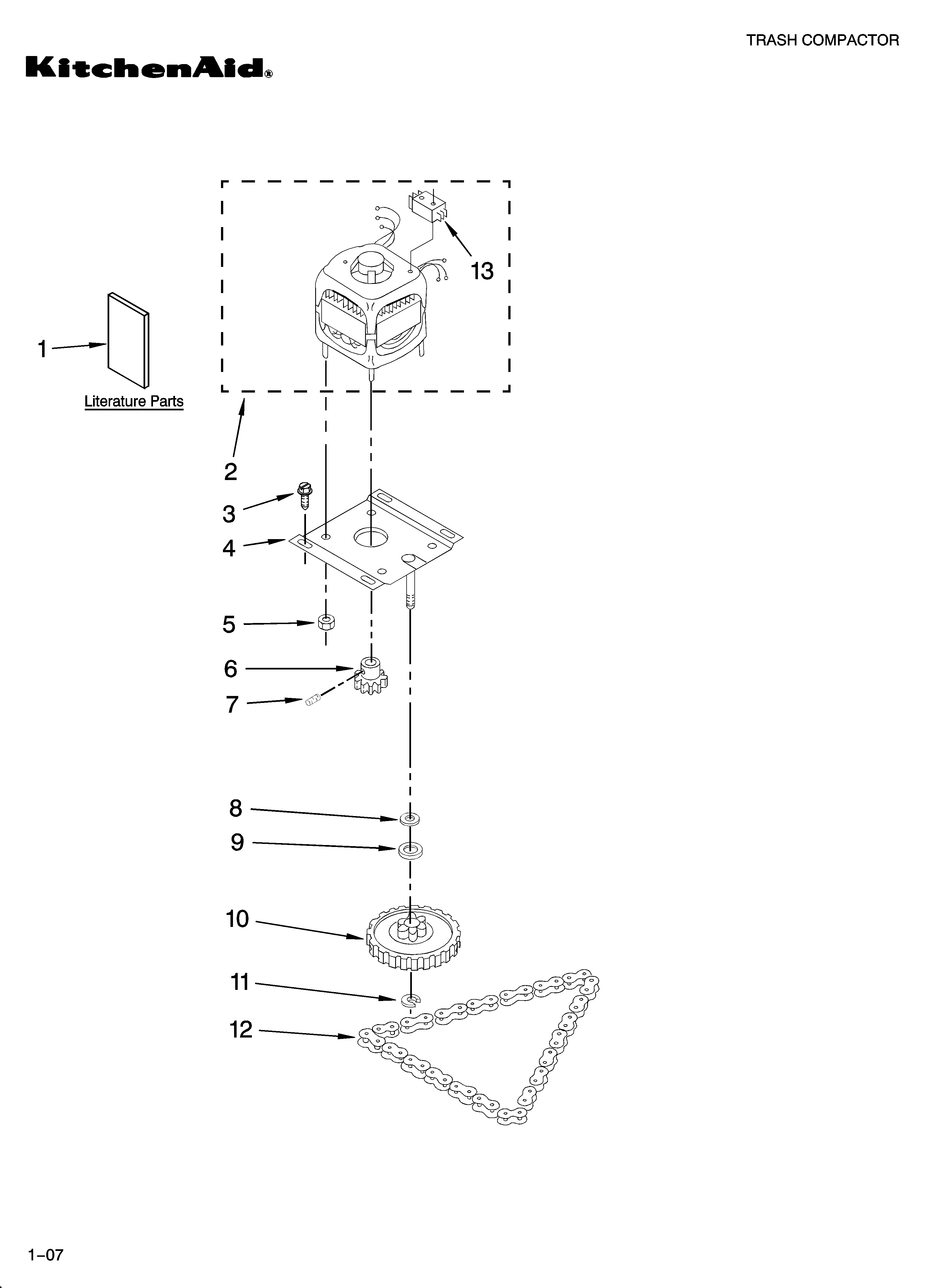 Motor and drive parts