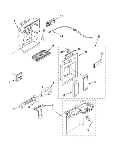 Dispenser front parts