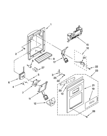 Dispenser front parts