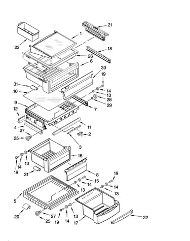 Refrigerator shelf parts