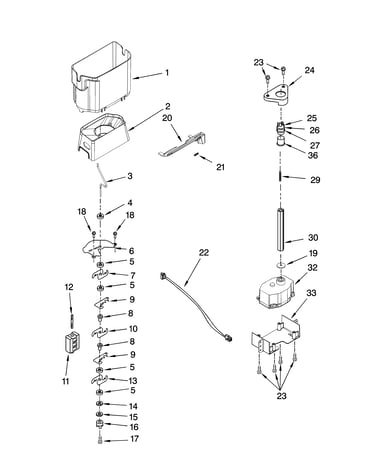 Motor and ice container parts