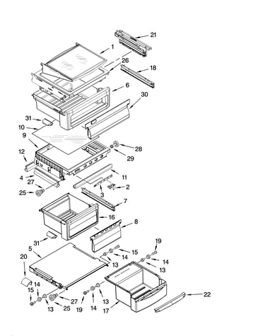 Refrigerator shelf parts