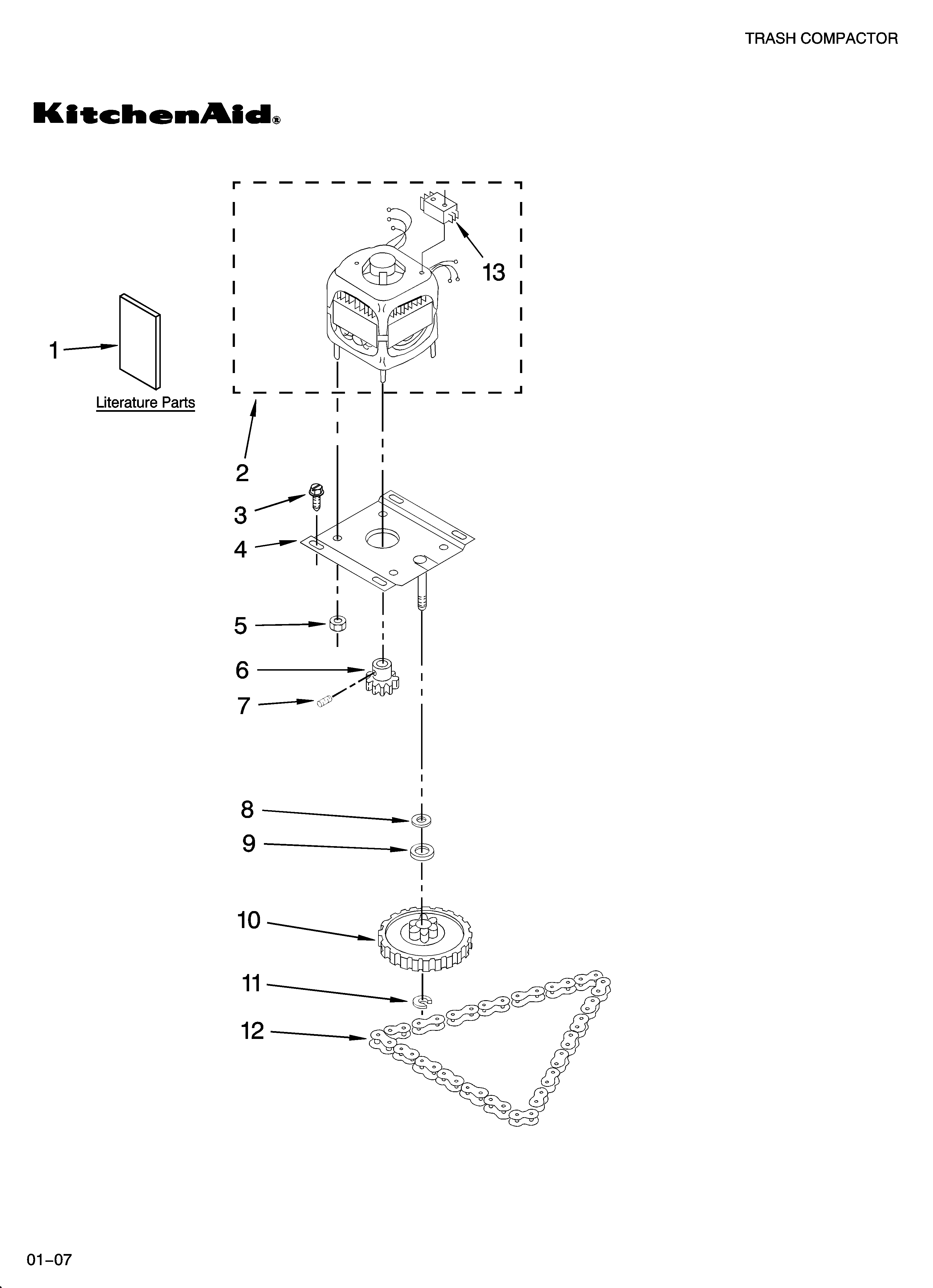 Motor and drive parts