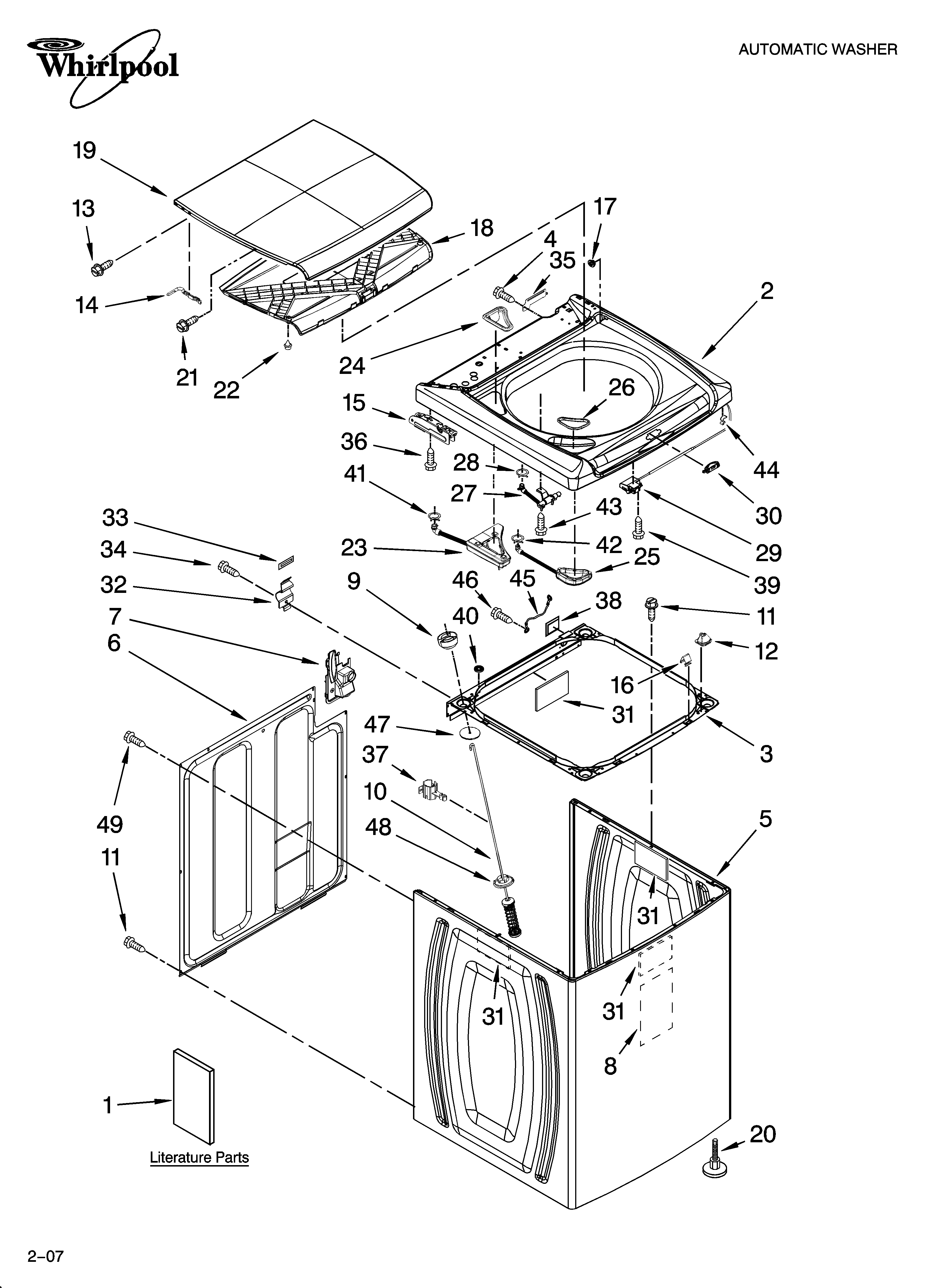 Top and cabinet parts