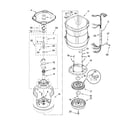 Whirlpool WTW6200SW1 motor, basket and tub parts diagram