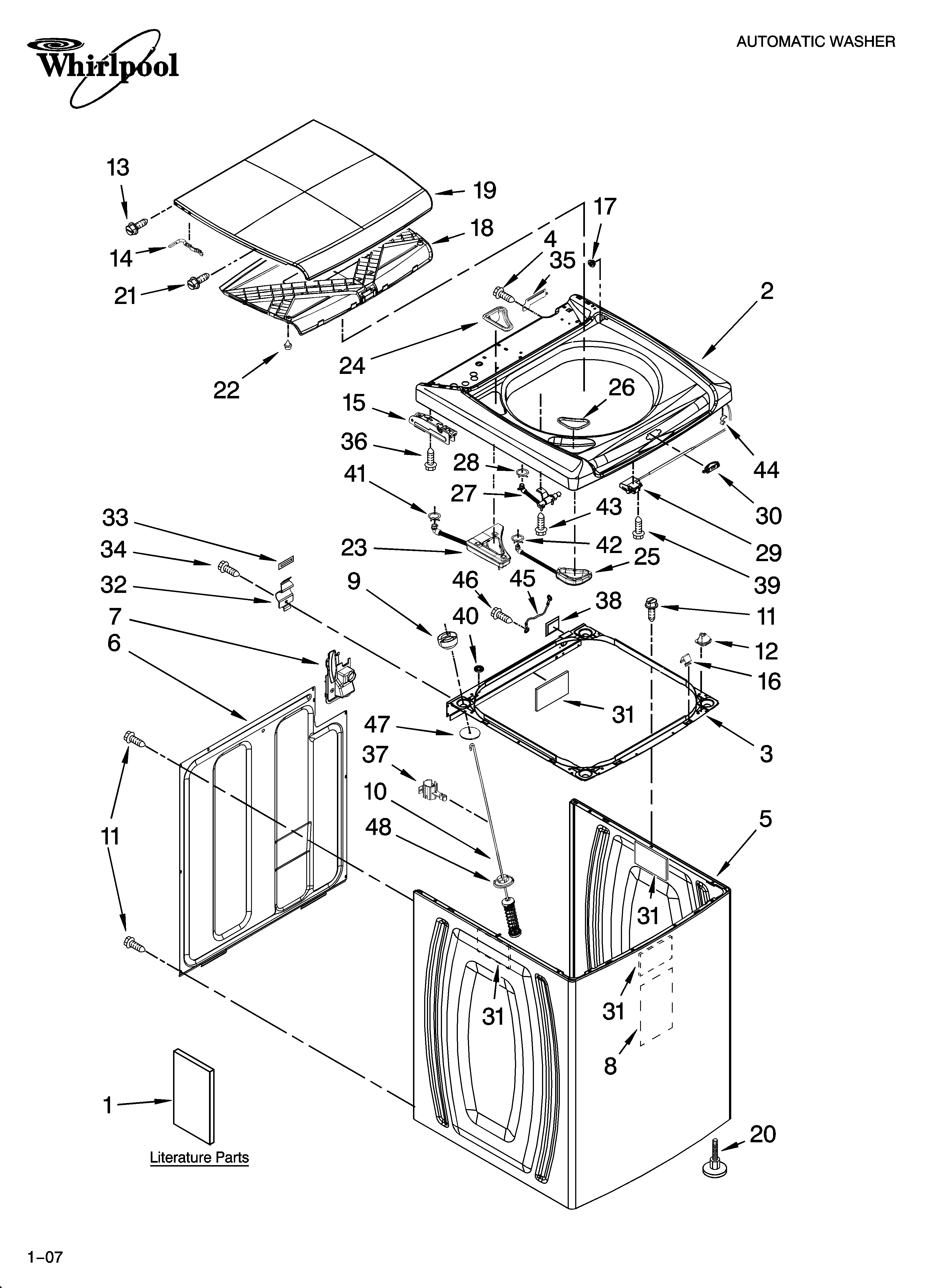 Top and cabinet parts