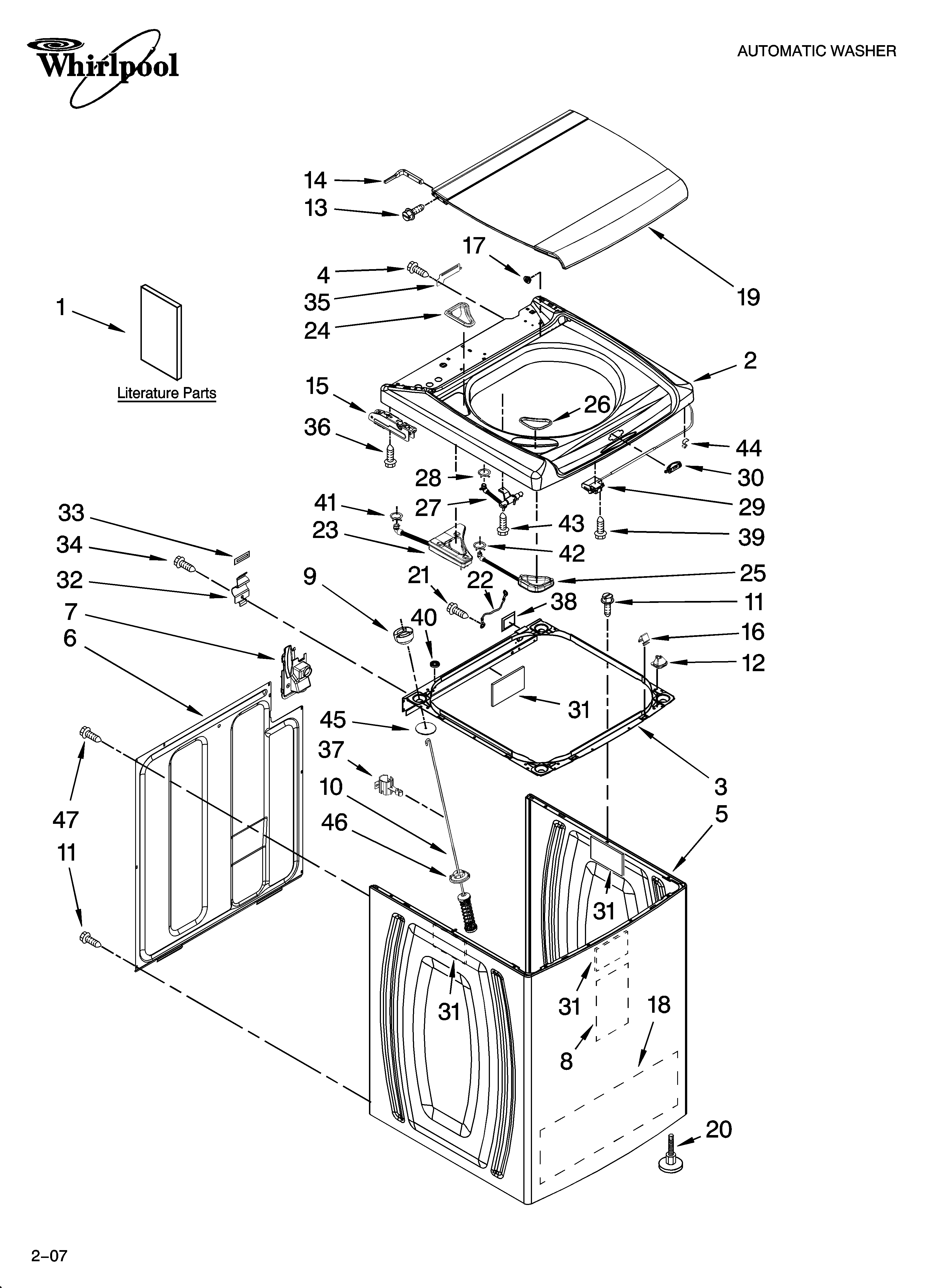 Top and cabinet parts