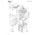 Whirlpool WTW6400SW1 top and cabinet parts diagram