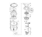 Whirlpool WTW6400SW2 motor, basket and tub parts diagram