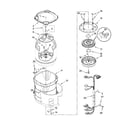 Whirlpool WTW6600SW1 motor, basket and tub parts diagram