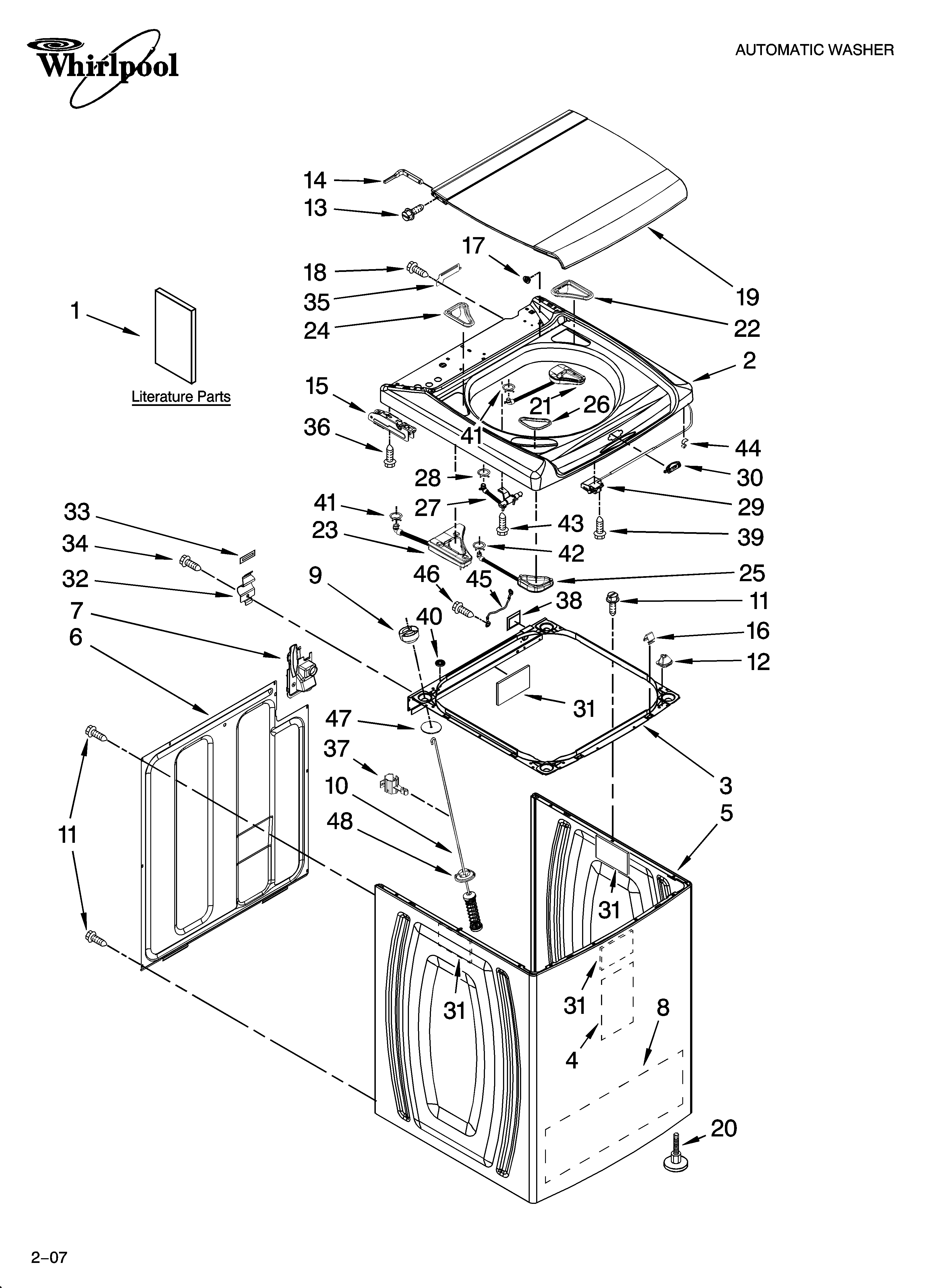 TOP AND CABINET PARTS