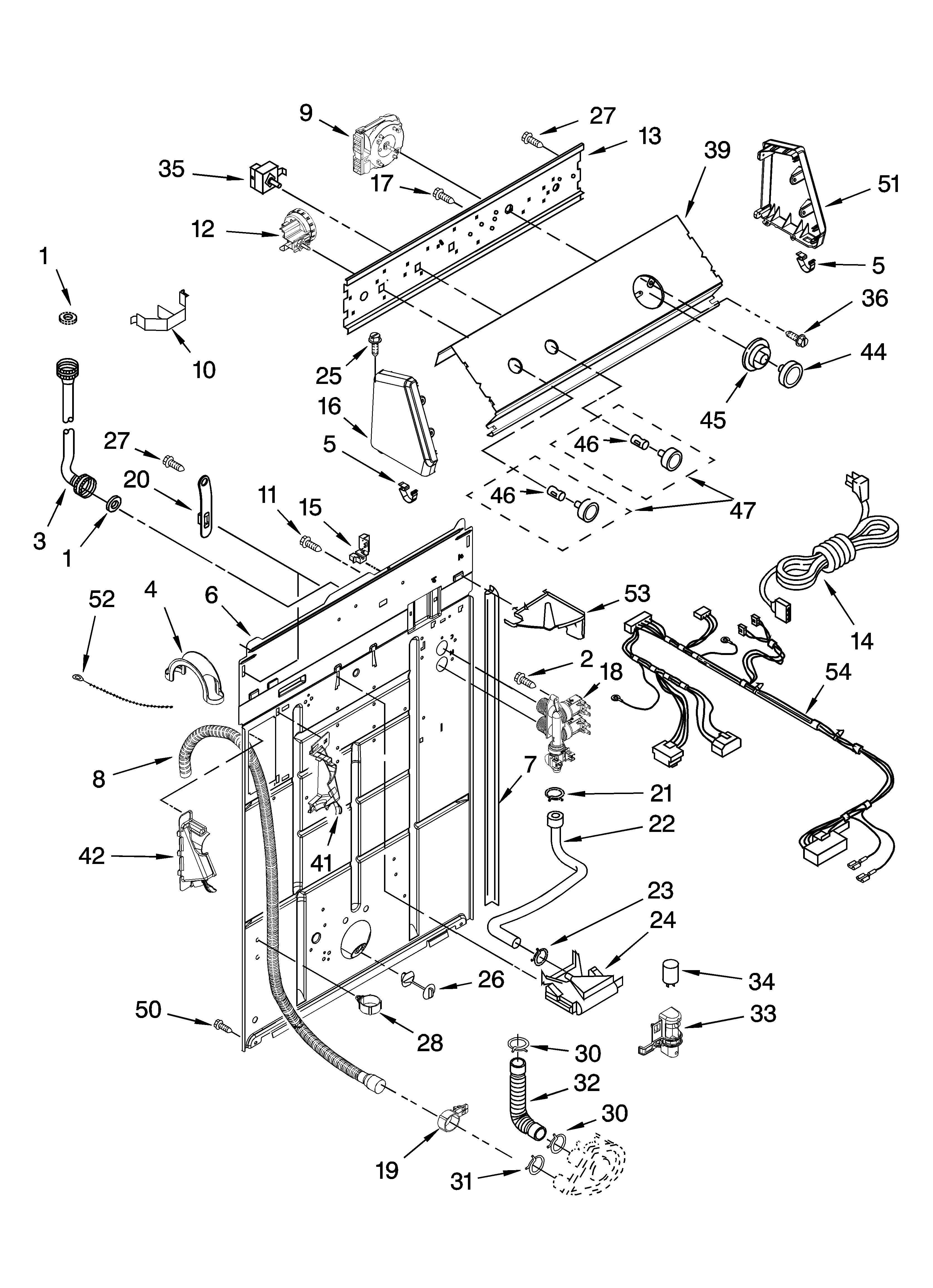 Controls and rear panel parts