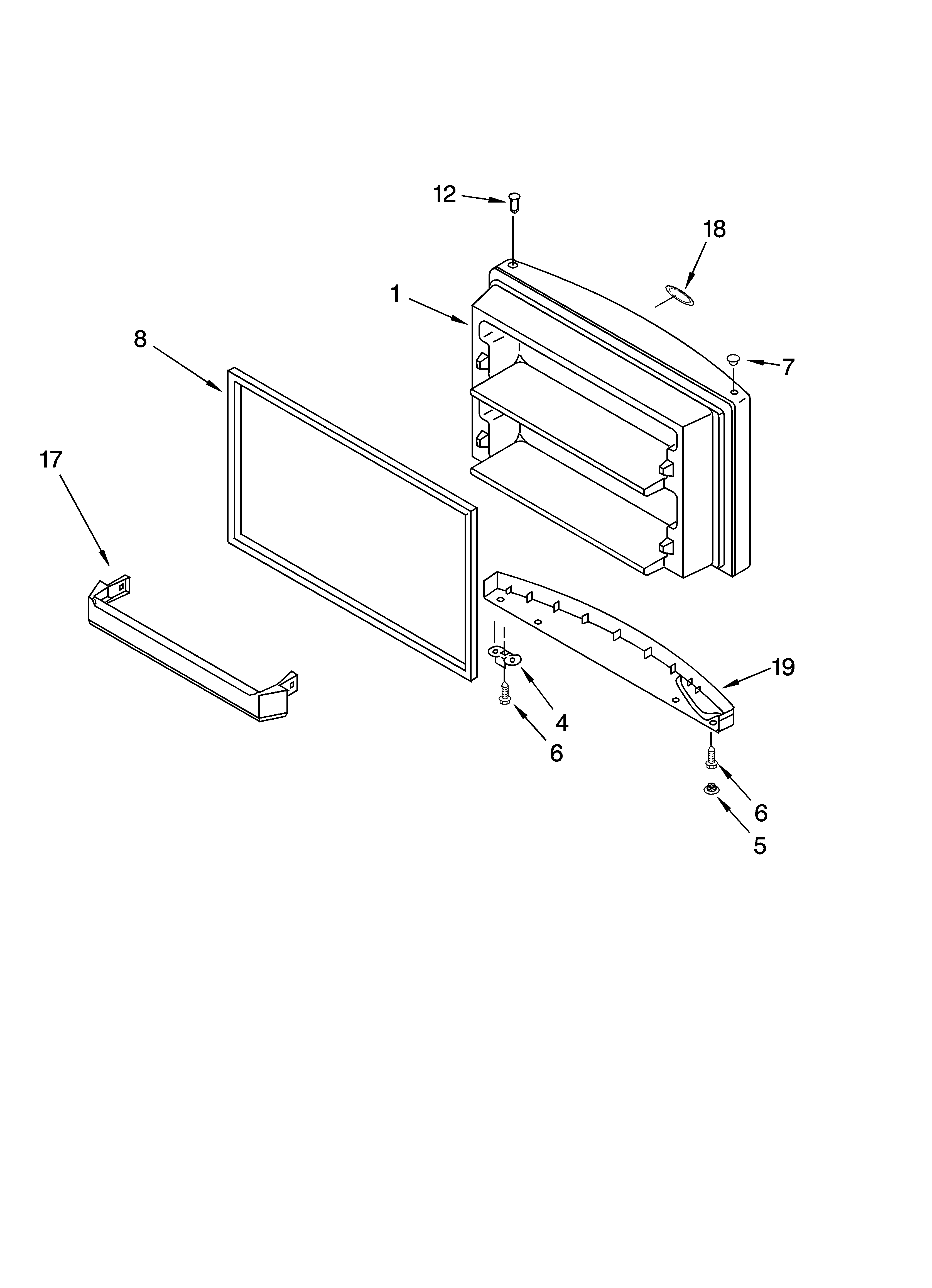 Freezer door parts, optional parts