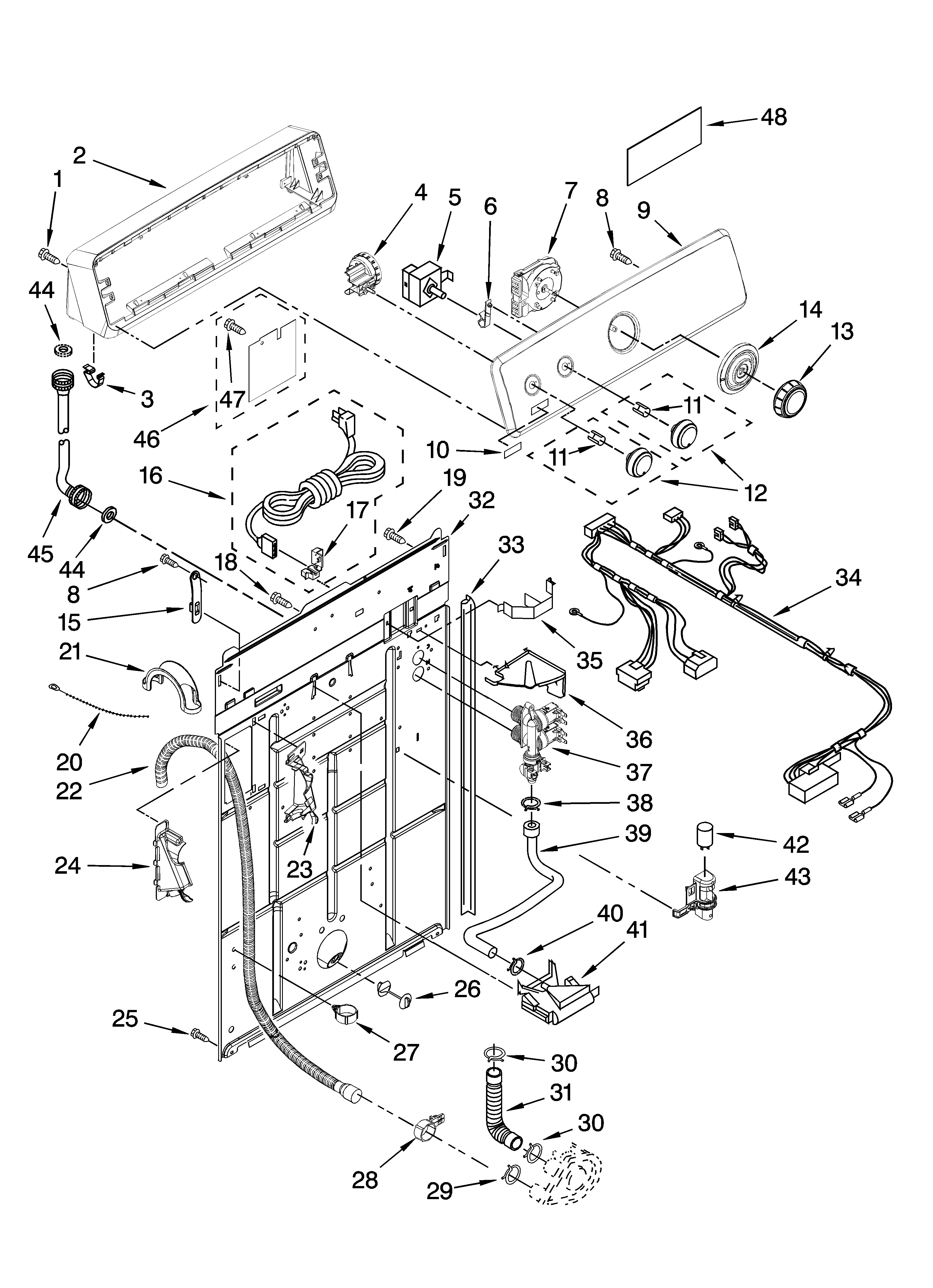 Controls and rear panel parts