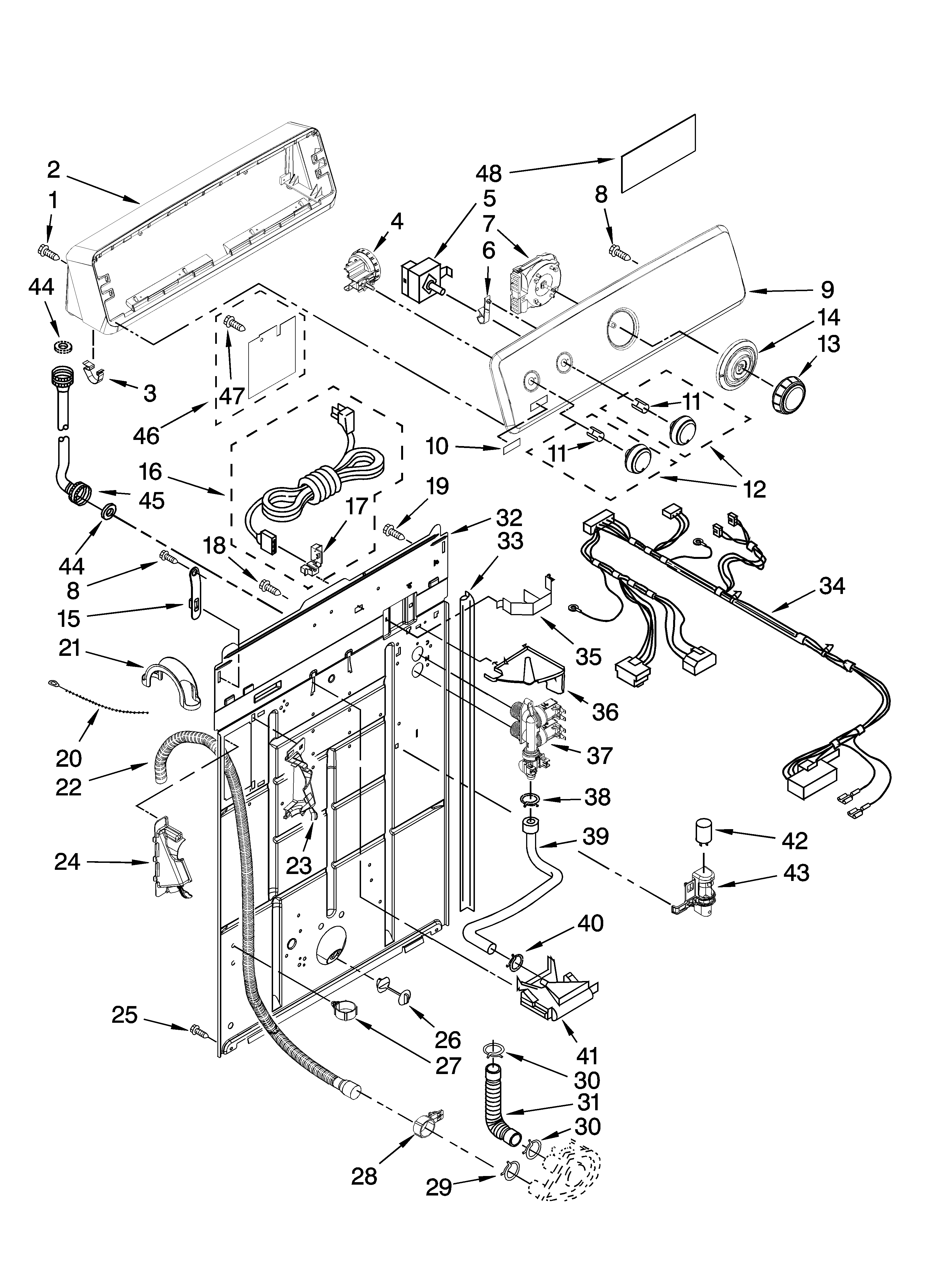 Controls and rear panel parts