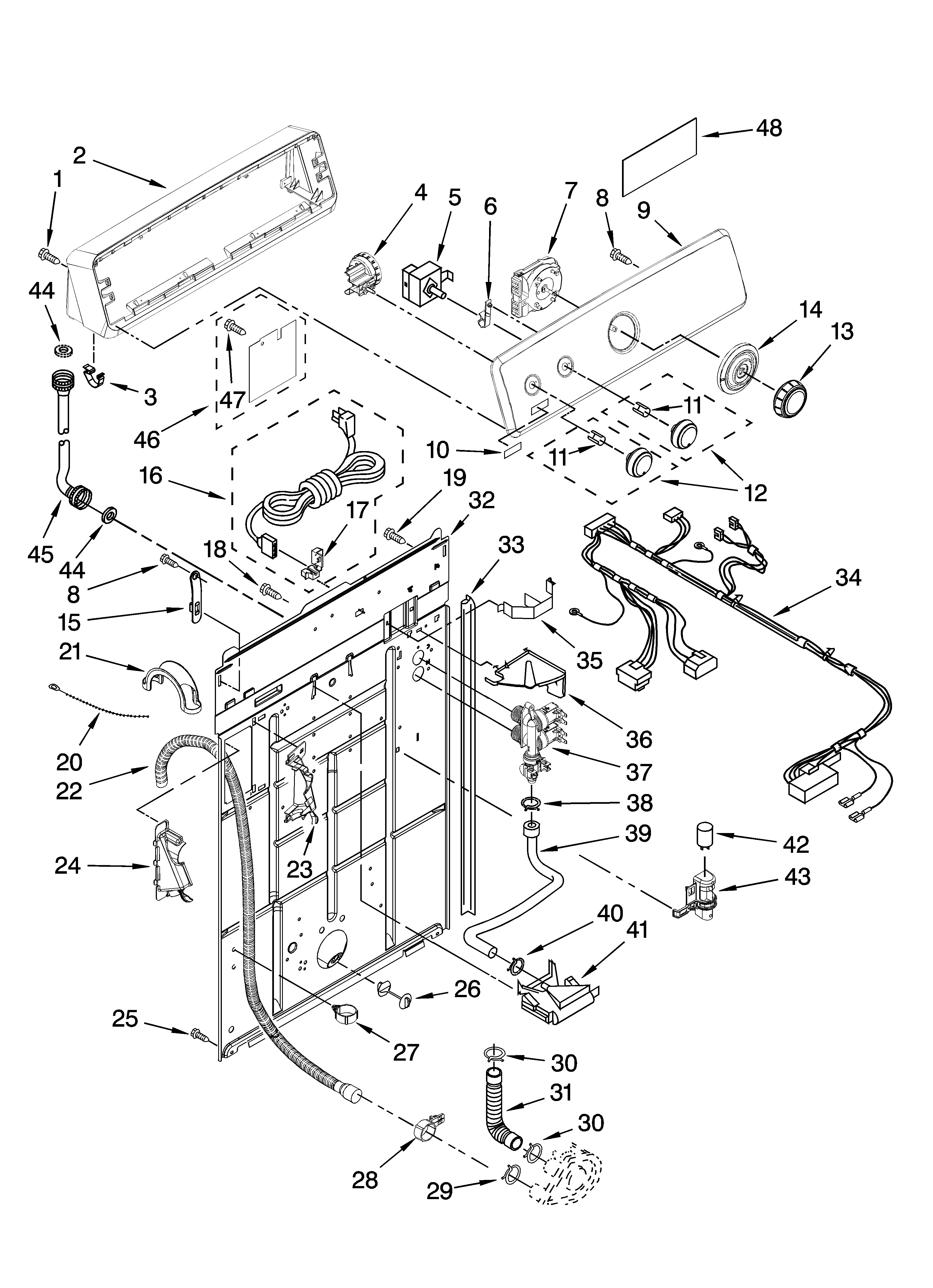 Controls and rear panel parts
