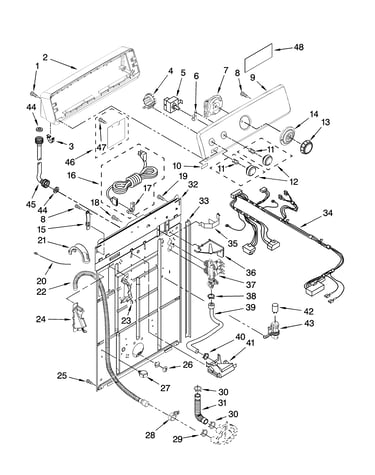 Controls and rear panel parts