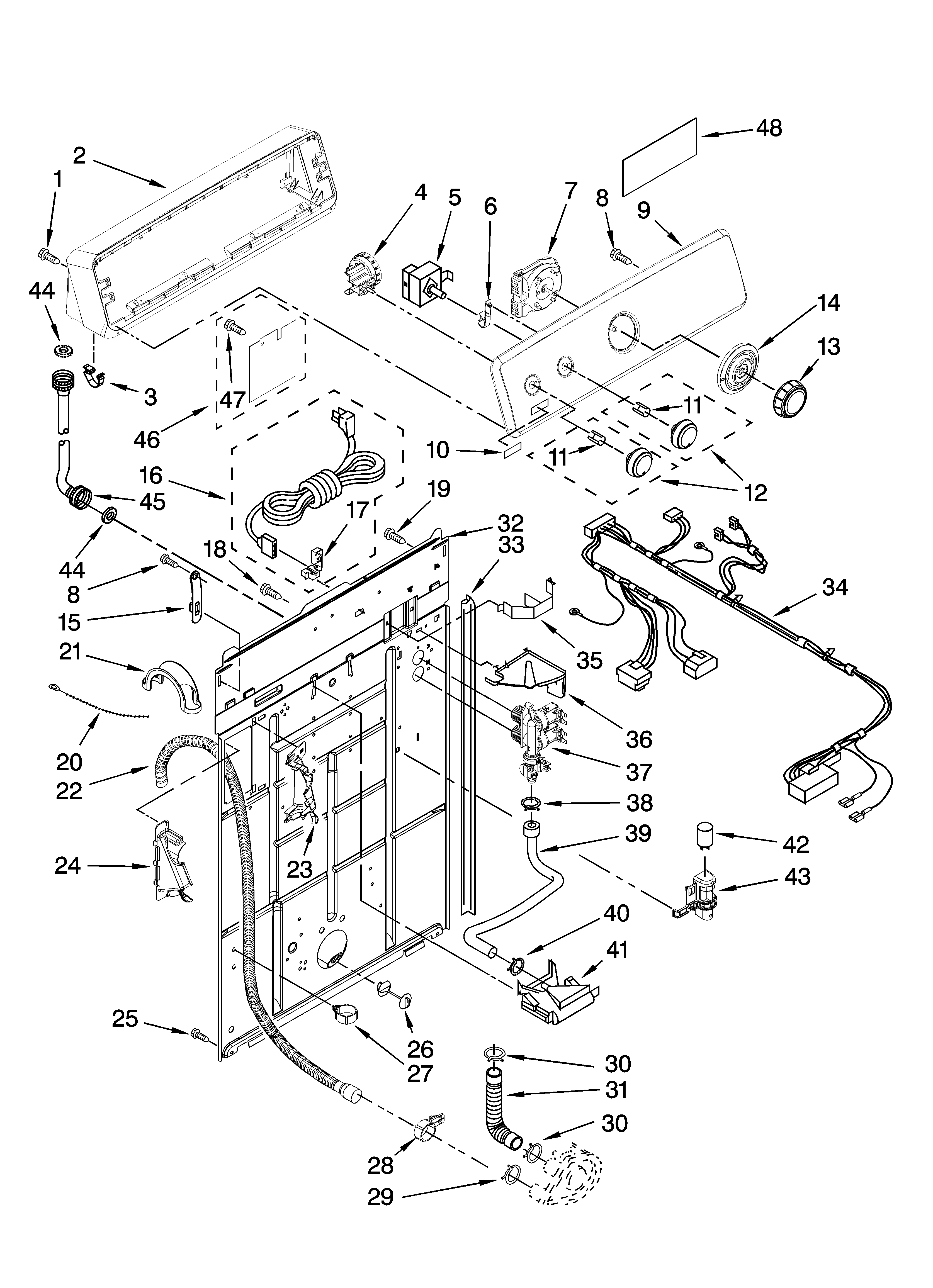 Controls and rear panel parts