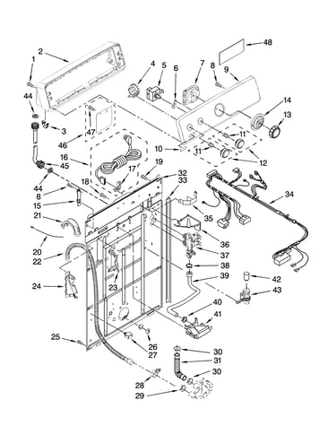 Controls and rear panel parts