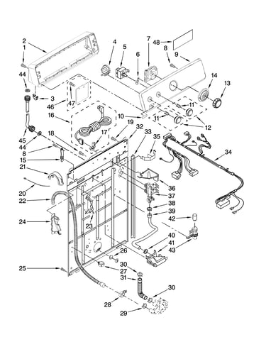 Controls and rear panel parts