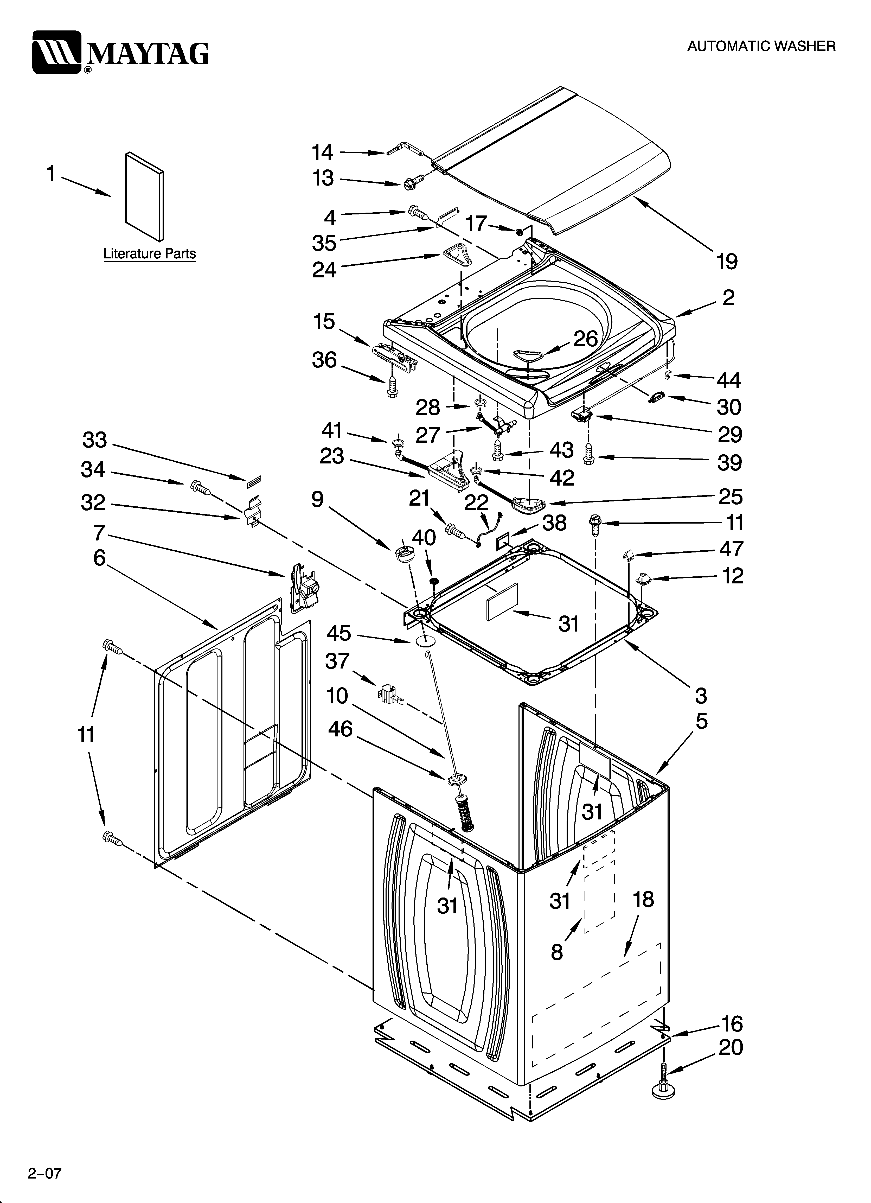 TOP AND CABINET PARTS