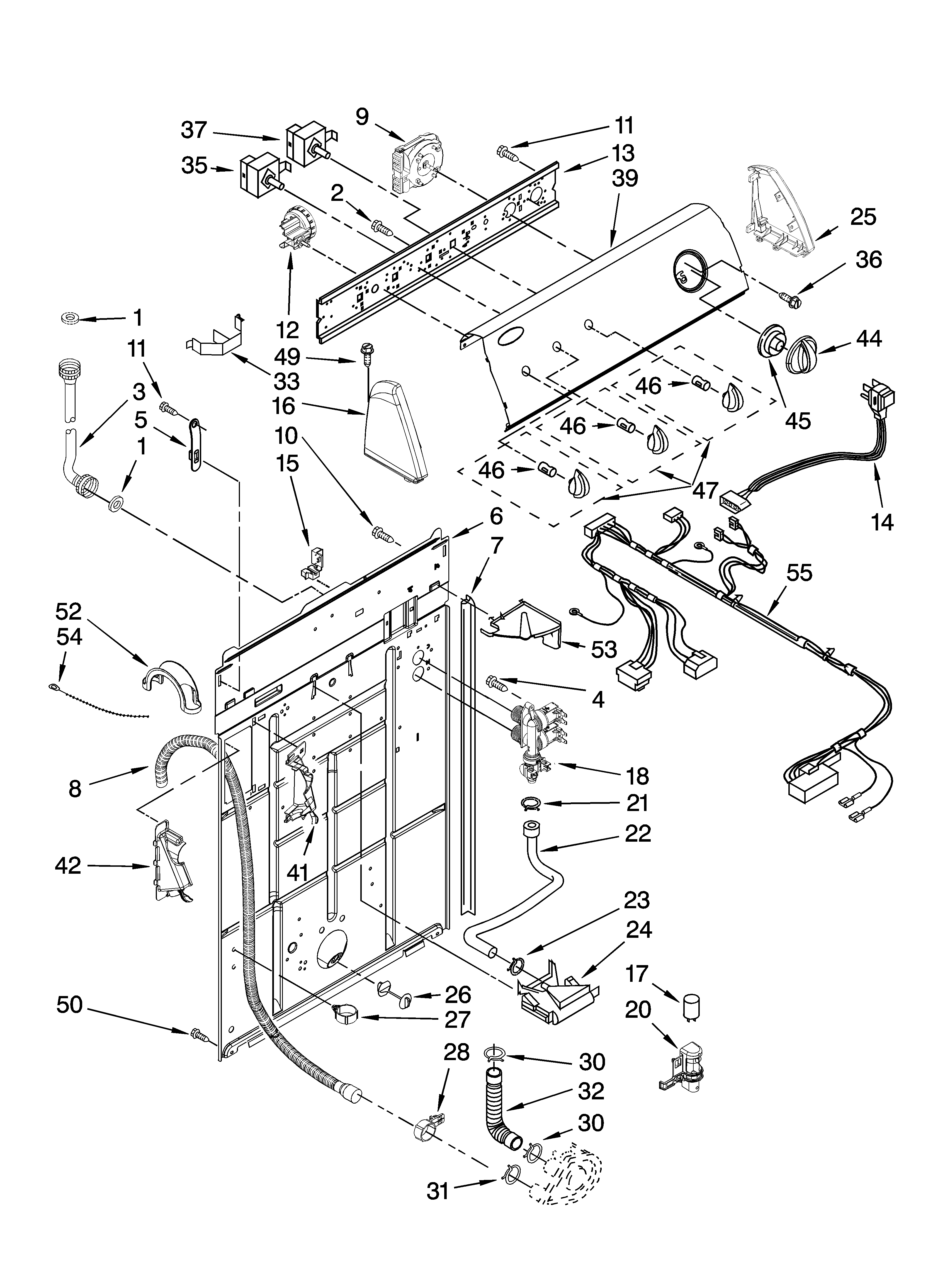 Controls and rear panel parts