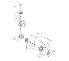 Whirlpool 1CWTW5520SQ0 brake, clutch, gearcase, motor and pump parts diagram
