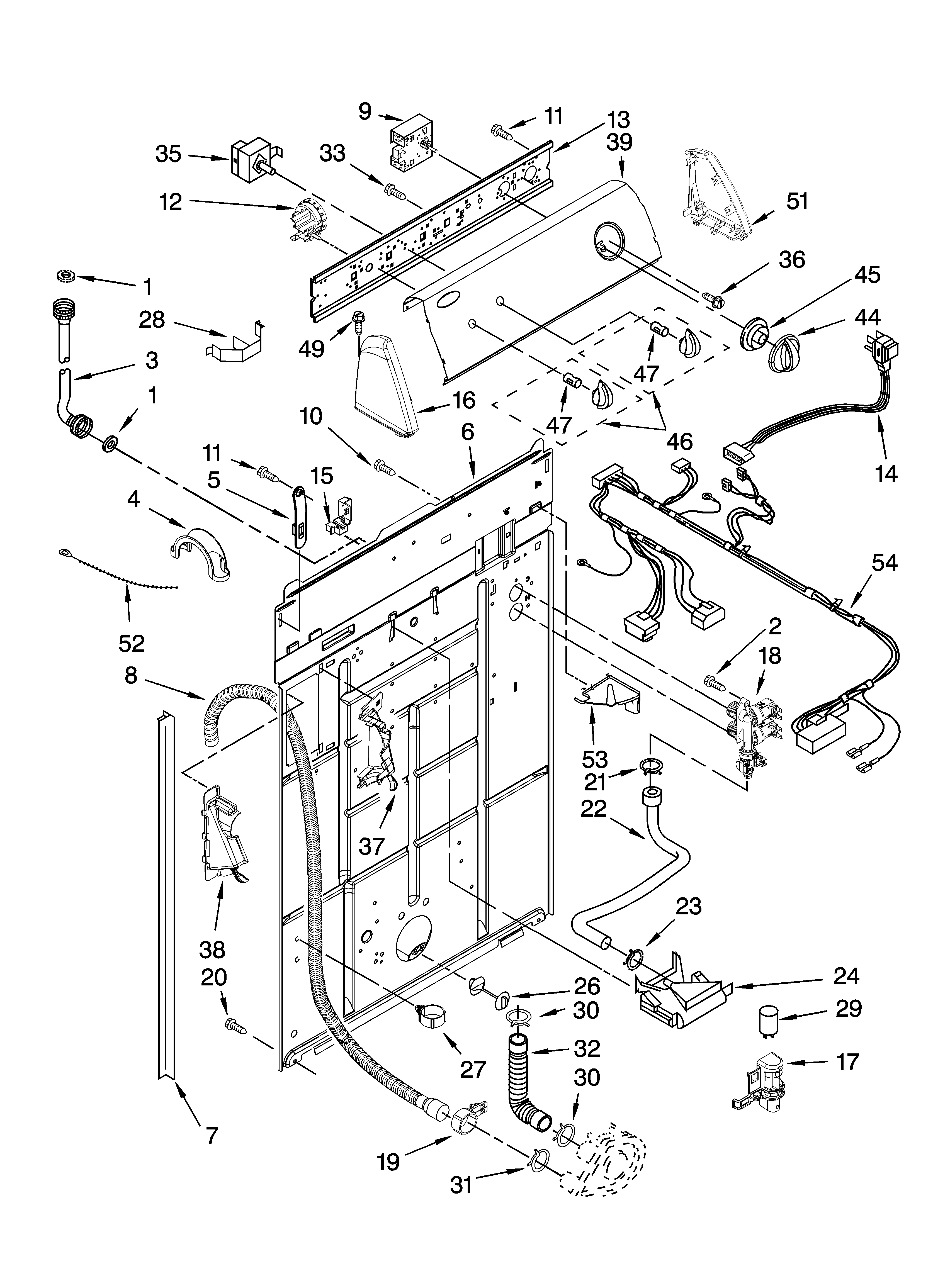 Controls and rear panel parts