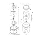 Whirlpool 1CWTW5590ST0 agitator, basket and tub parts diagram