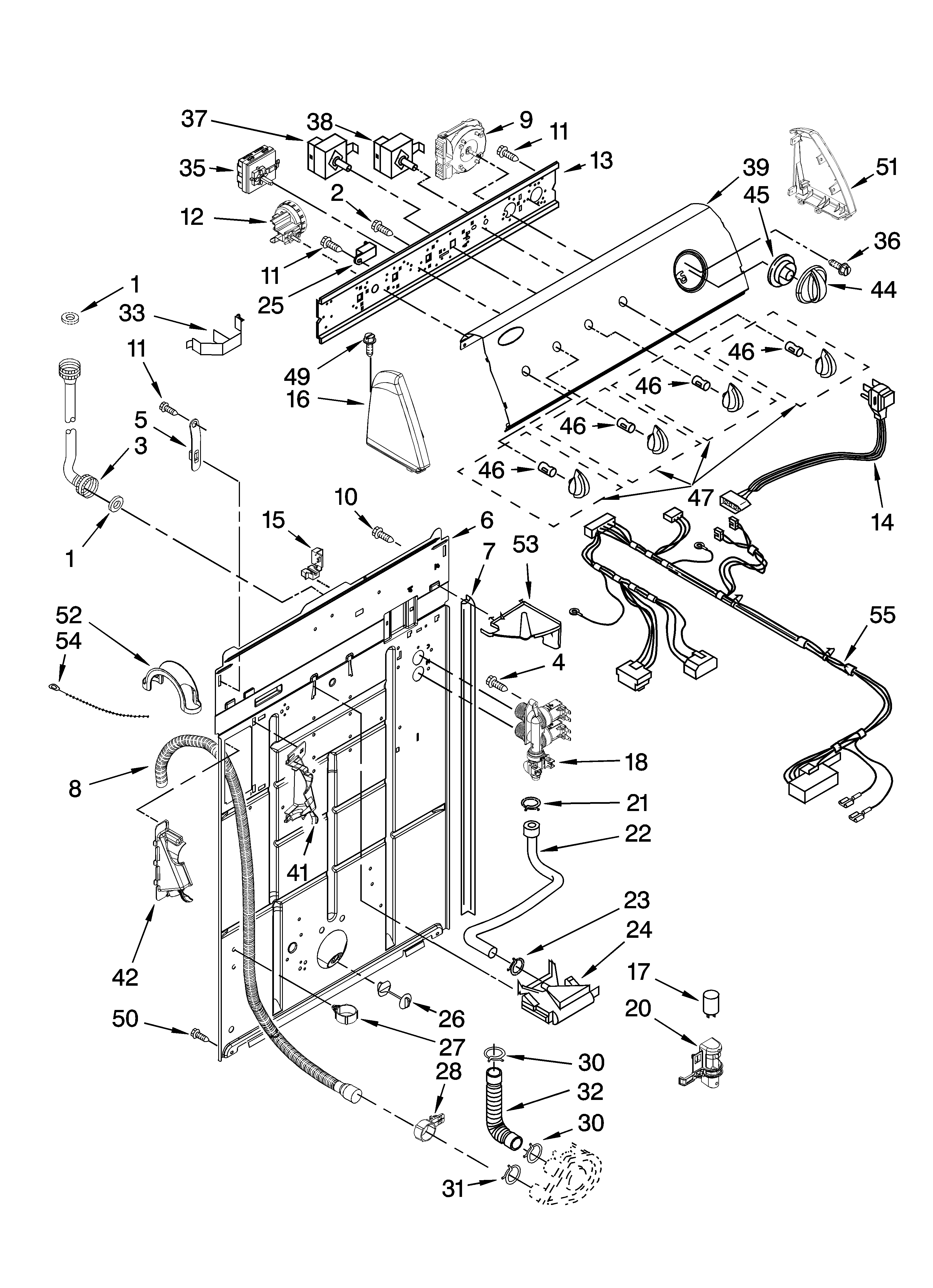 Controls and rear panel parts