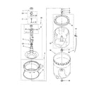 Whirlpool 1CWTW5790SQ0 agitator, basket and tub parts diagram
