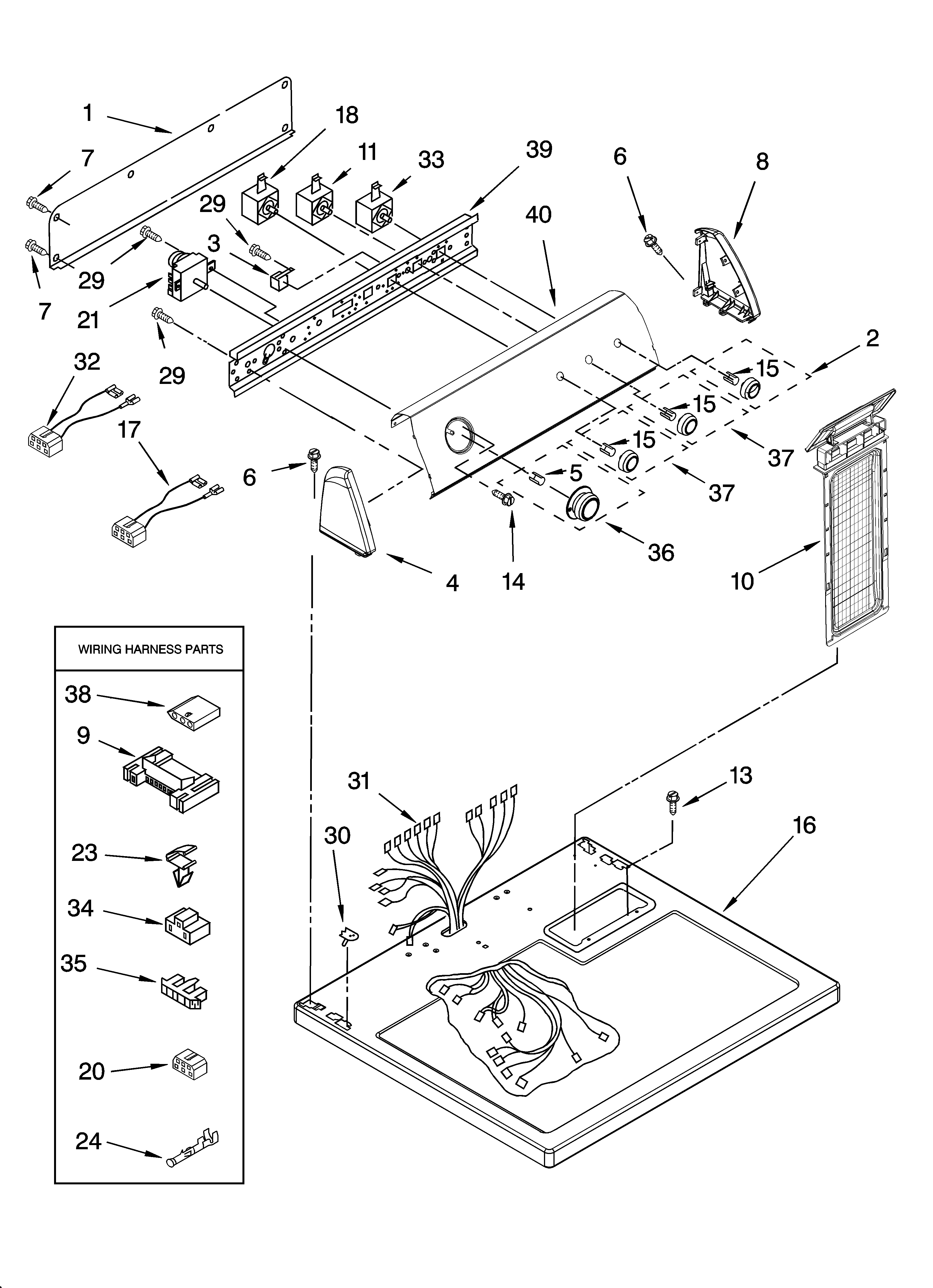 Top and console parts