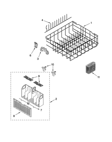 Lower rack parts, optional parts (not included)