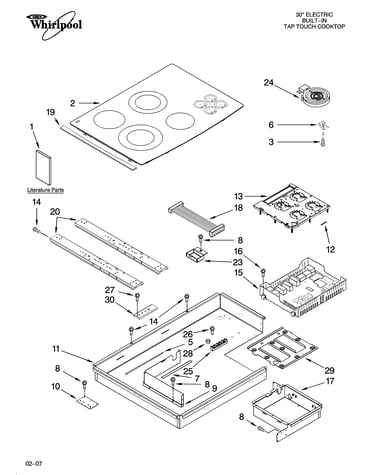 Cooktop parts, optional parts (not included)