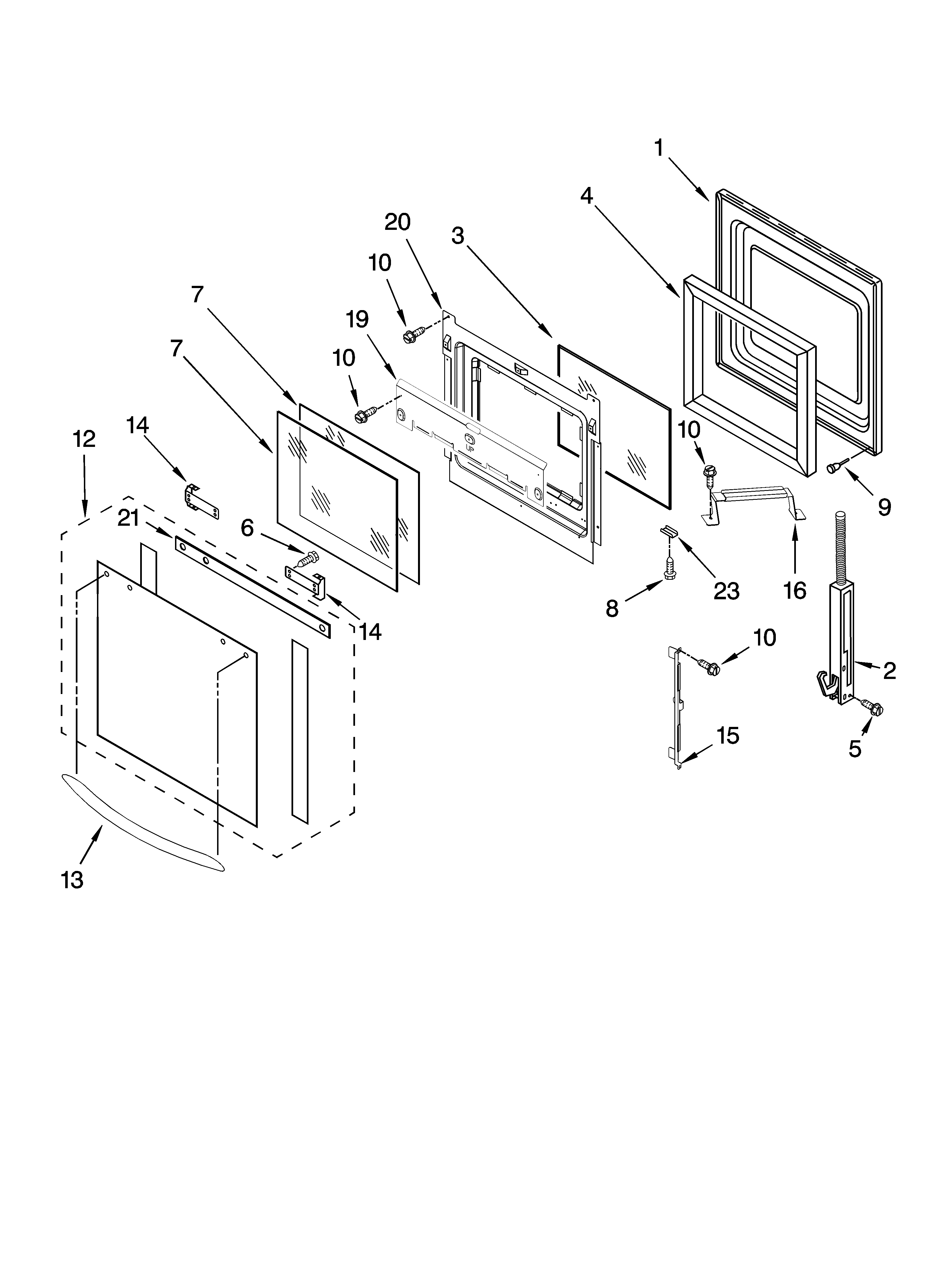 Oven door parts